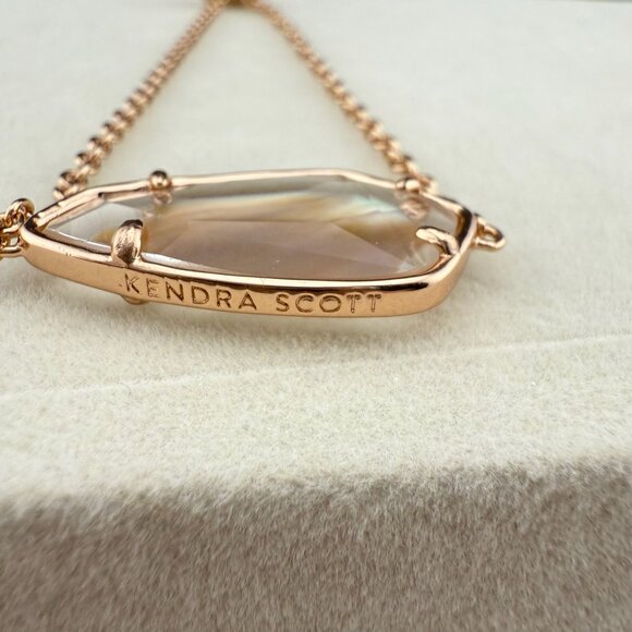Kendra Scott Rose Gold Chain Bracelet With Iridescent Faceted Stone Adjustable C - Picture 4 of 6